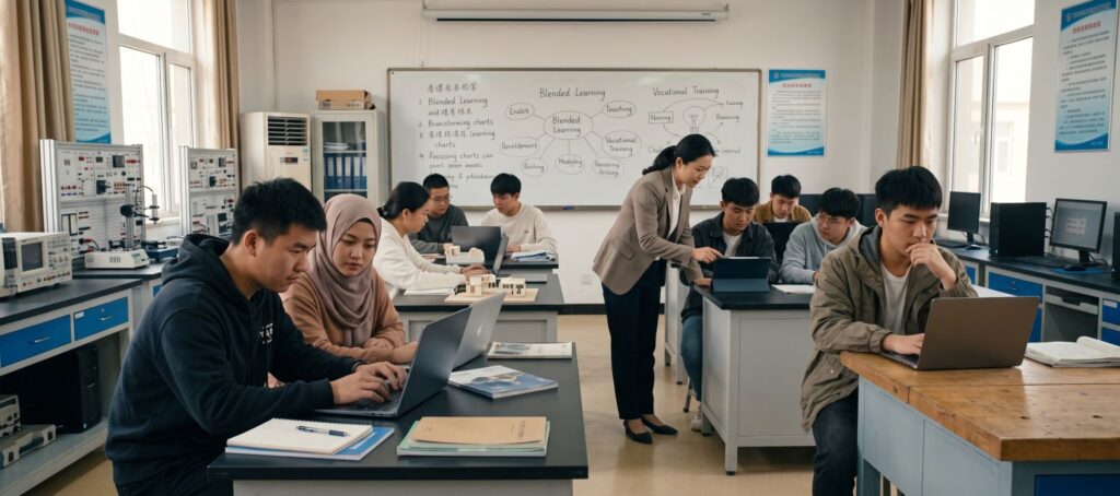 Exploring the Mediating Effect of Academic Self-Efficacy and Self-Regulated Learning in the Relationship Between Teaching, Social Presences and Cognitive Presence